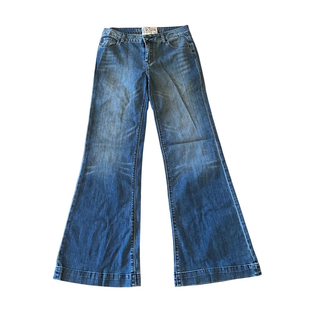 American Rag Cie Wide Leg‎ Jeans Mid Rise Denim Medium Wash Blue Womens Sz 7 NEW